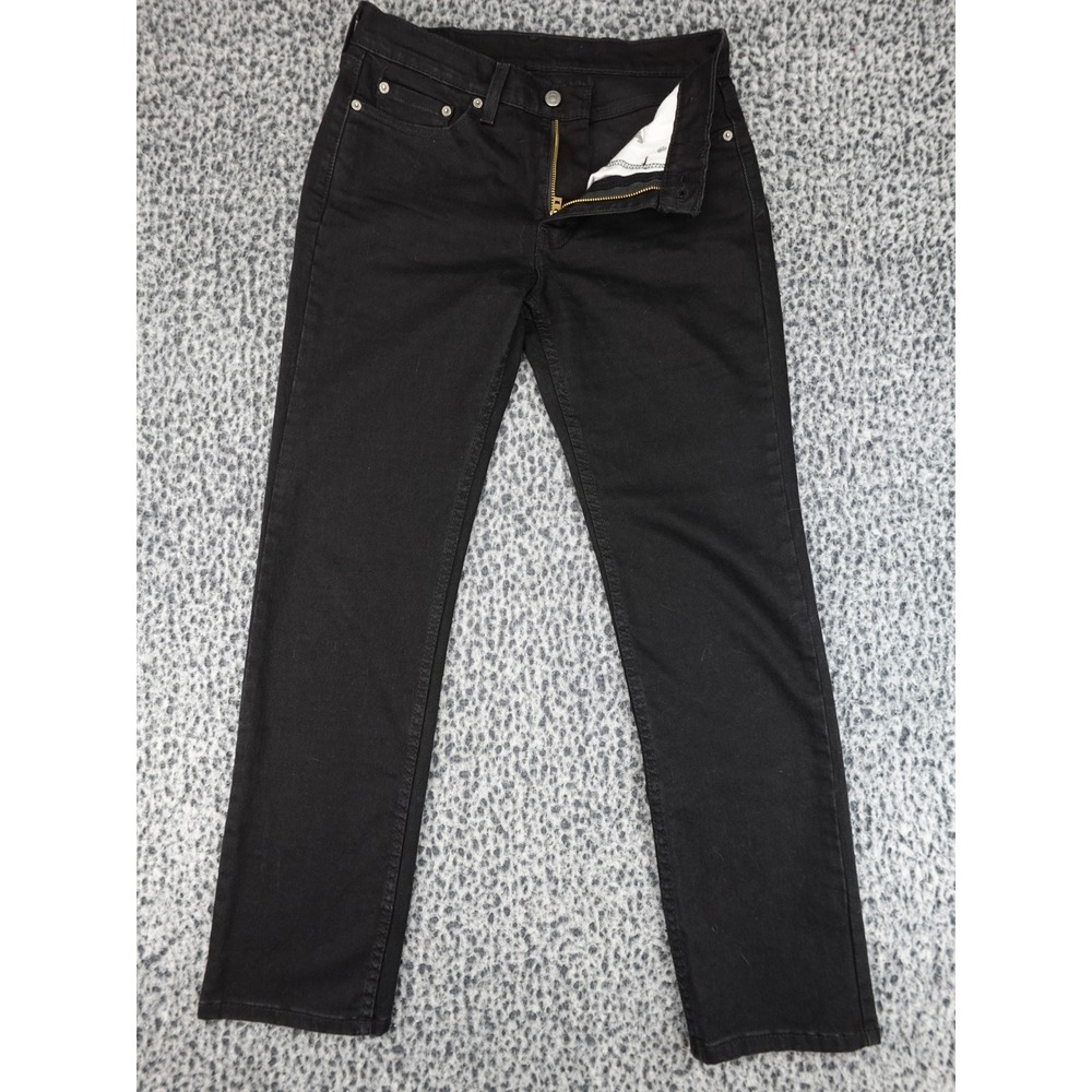 Levis 514 Straight Fit Jeans Mens 29x30 Black Stretch Denim 00514-0730